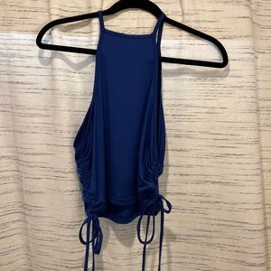 Shein size L drawstring side crop halter top